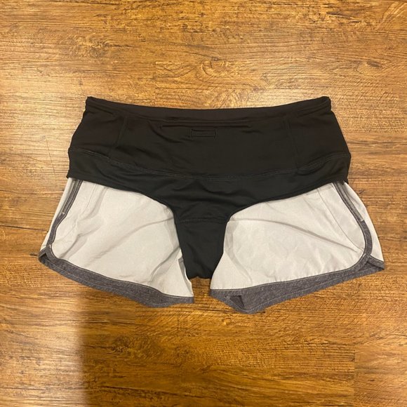 Lululemon Heather Gray Lined Workout Running Jogging Gym Active Shorts Women's 4 - Picture 3 of 8